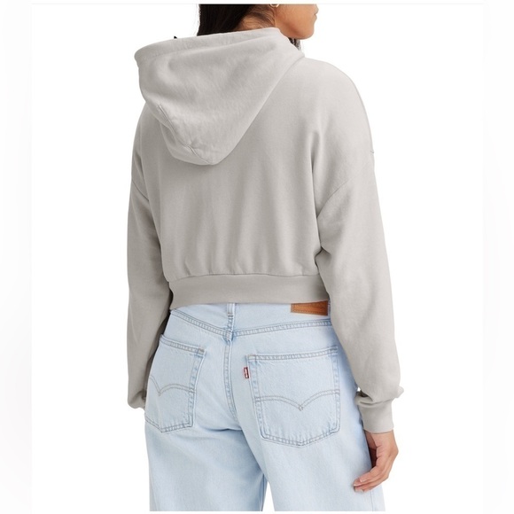 Levi's Women's Graphic Cropped Cotton Blend Laundry Day Hoodie XXL CREAM NWT - Picture 4 of 13